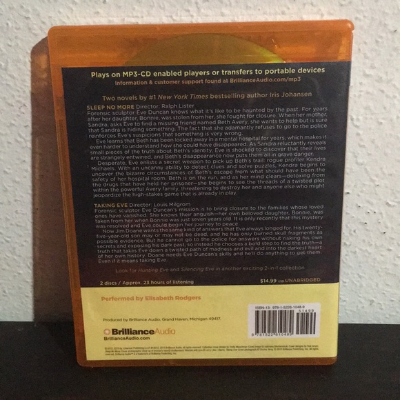 Iris Johansen Collection 2-Books-In-One Audiobook:”Sleep No More” & “Taking Eve” - Picture 2 of 4
